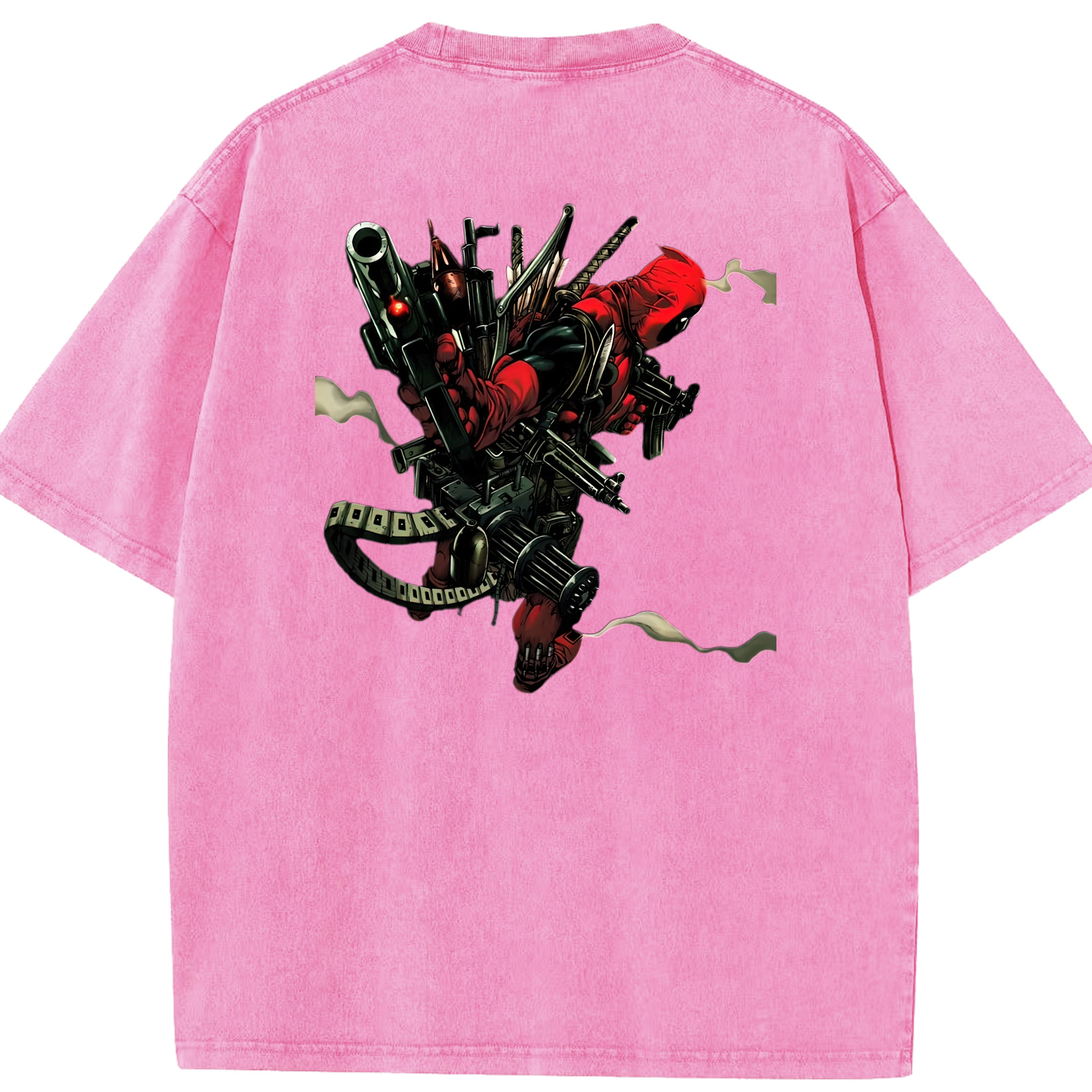 （画像用） Deadpool デッドプール 綿100% ヴィンテージ風 半袖Tシャツ（背面プリント）